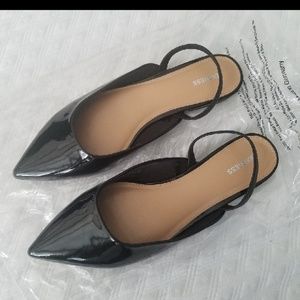 Black Express Slingback Flats